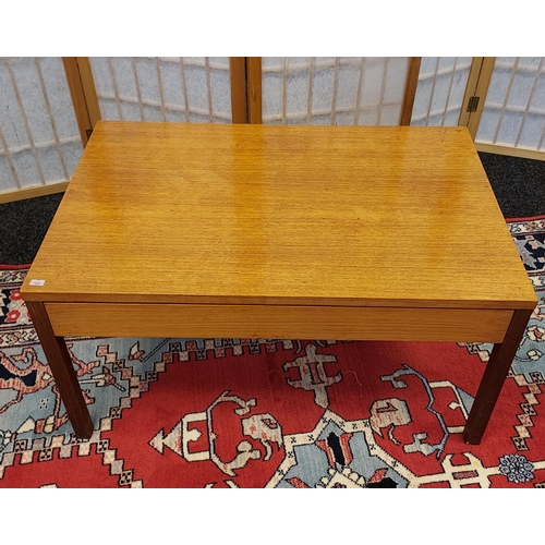 203 - A Mid century Meredew teak side table with pull out single drawer.