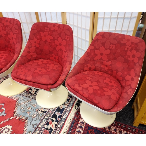 204 - A Set of four upholstered Tulip Chairs by Lusch Erzeugnis. [Named to base] [One as found]