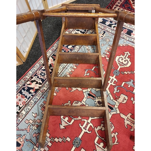 205 - Victorian library steps [missing climbing pole] Made from oak. [106cm in height]