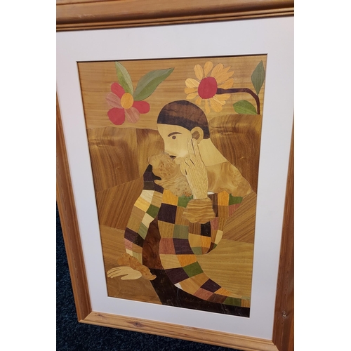 207 - A Lot of four marquetry pictures