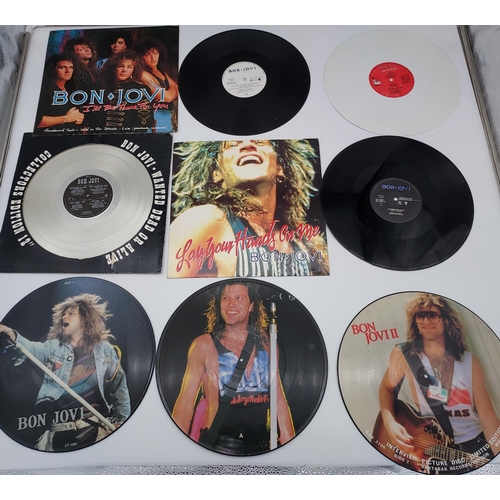 217 - A Collection of various Bon Jovi picture discs to include wanted dead or alive collectors edition