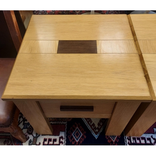 231 - A Pair of contemporary solid oak bedside cabinets