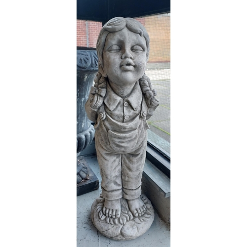 236 - A Large and heavy concrete garden girl figurine [77cm in height]