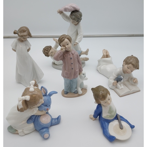 272 - A Lot of six Nao figurines to include children in night gowns