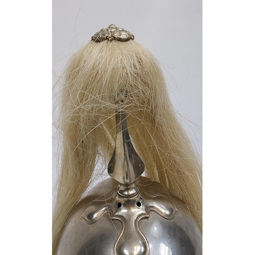 435 - A Rare and Scarce 1871 pattern Fife and Forfar light horse helmet. Horse hair and spiked helmet topp... 