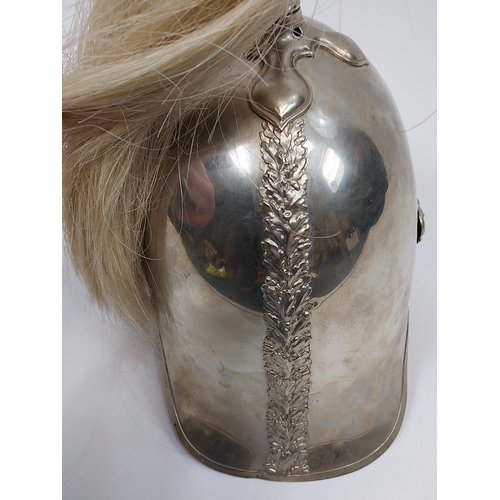 435 - A Rare and Scarce 1871 pattern Fife and Forfar light horse helmet. Horse hair and spiked helmet topp... 