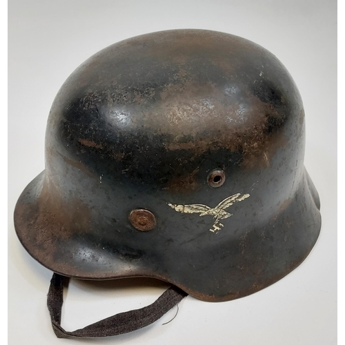 436 - A WW2 German Nazi Lufftwaffe helmet.