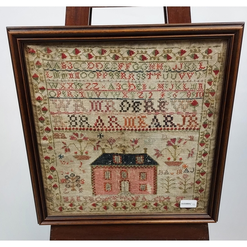 485 - A 19TH Century framed sampler. [43x44cm]