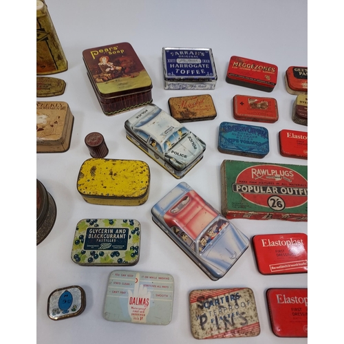 497 - A Collection of vintage advertisement tins to include Edgeworth, Elastoplast, Kensitas cigarettes, P... 