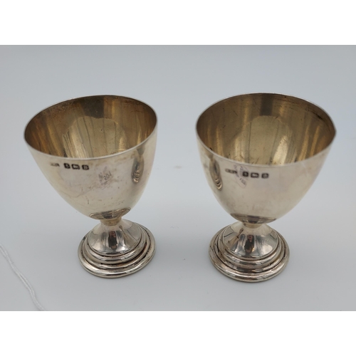 501 - Two Birmingham silver egg cups. [59gramsin total]