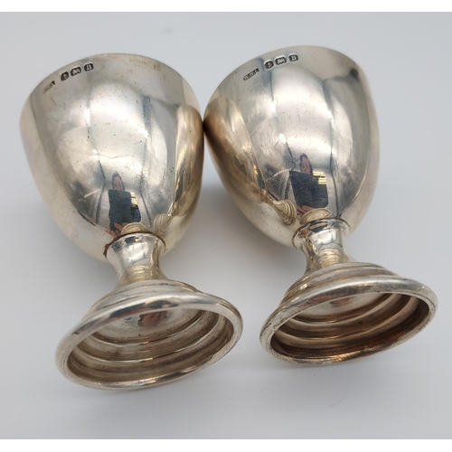 501 - Two Birmingham silver egg cups. [59gramsin total]