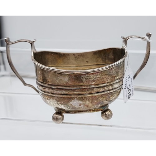 505 - A Sheffield silver two handle sugar pot. [104grams]