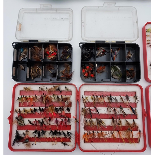 54 - A large selection of fishing flies, fly boxes and fly line.