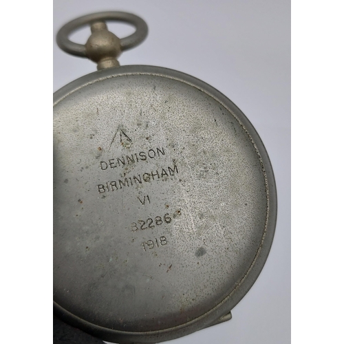 68 - A WW1 Dennison Birmingham VI 82286 Pocket compass together with a piece of German shrapnel WW2.