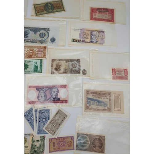 71 - A Collection of old foreign banknotes