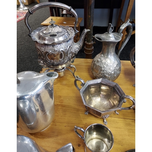 78 - A Collection of silver plate and E.P Wares to include silver tazza dish, Picquot ware tea and coffee... 