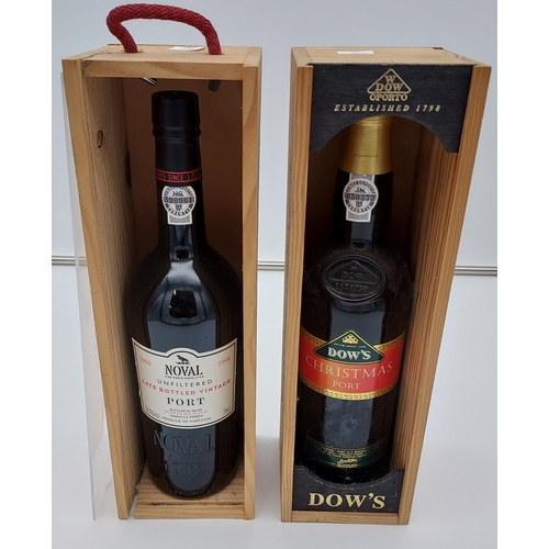 80 - Two bottles of Port. 1998 Noval unfiltered late bottled vintage port and Dow's Christmas Port.