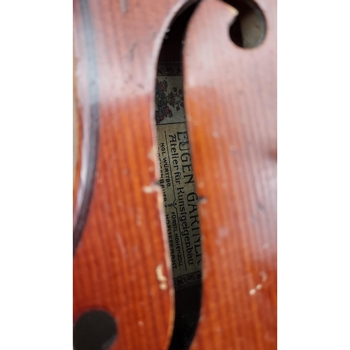 81 - Antique Violin by Eugene Gartner, Stuttgart, Date in ink 1903 on the inside label, Together with two... 