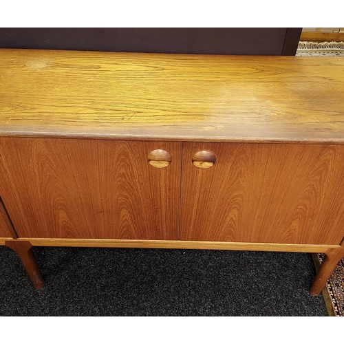 90 - A Mid century Teak pedestal sideboard produced by A.H. McIntosh & co Ltd. [76x213x45cm]