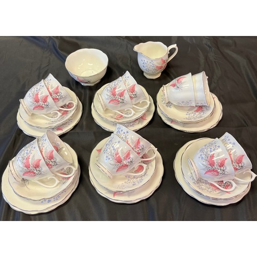 155A - A 38 Piece Royal Albert 'Fancy Free' pattern tea set.