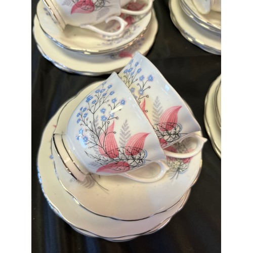 155A - A 38 Piece Royal Albert 'Fancy Free' pattern tea set.