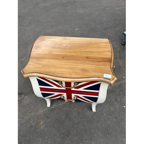 67 - A Contemporary union jack two drawer bedside chest. Produced by Kare Design.