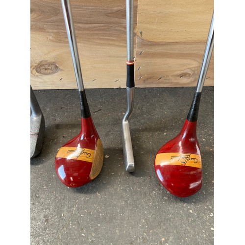 226 - A Lot of four vintage golf clubs. Custom Built drivers, Styled by St. Andrews Golf Co. by Bamforth. ... 