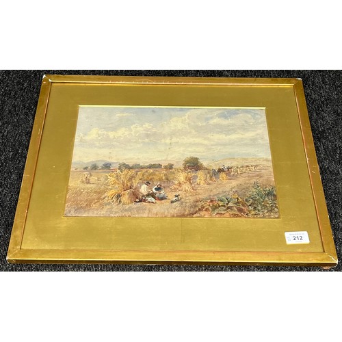 163 - Studio of David Cox [Junior]
Harvest Time/ Cornfield watercolour, signed and dated 
[26cmx38cm] [Fra... 