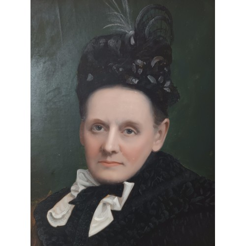 157 - Oil painting depicting a Victorian women [51x45cm]