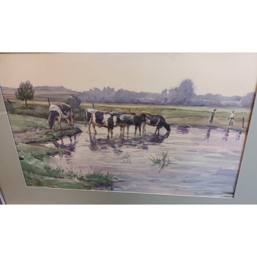 161 - Watercolour 'Pastoral' by Ernest Payne [45x32cm]