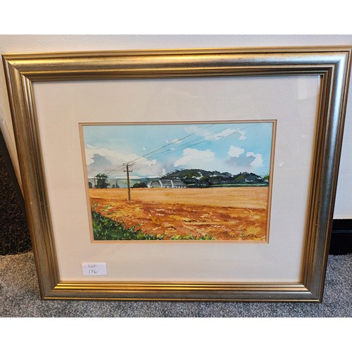 176 - Pair  of watercolours/pastel one depicting 'Geilston Fields' by Artist Irene Taylor
[45x38cm] [44x37... 