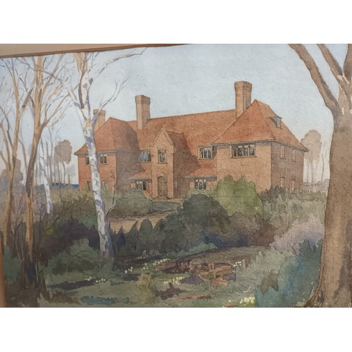 195 - Watercolour depicting Cooper's Wood Sussex Signed Ian B M Hamilton [37x42cm]