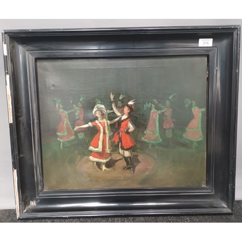 216 - Oil on canvas , Russian Ballet. Polonaise, attributed to Vereker . Monteith. Hamilton [Scottish 1856... 