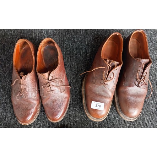 376 - 6 pairs of vintage leather shoes to include brogues by Foster & Son, child's boots by Clarks and hig... 