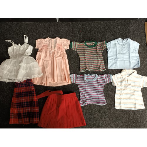 380 - 3 Boxes of various items of vintage clothing to include handmade dressing up costumes, ice skates, l... 