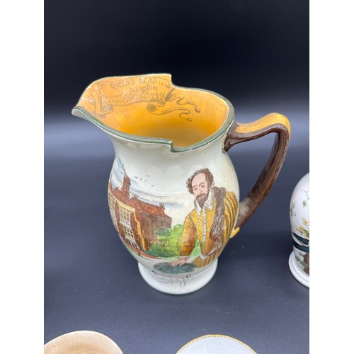 417 - A Selection of collectable porcelain include Royal Doulton Raleigh Earl of Essex water jug, Meissen ... 