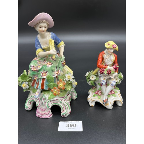 390 - A Collection of antique Chelsea pottery figures