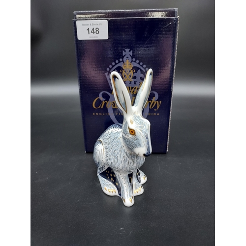 148 - A Royal Crown Derby Starlight Hare- Guild Exclusive. Gold Button and comes with original box.