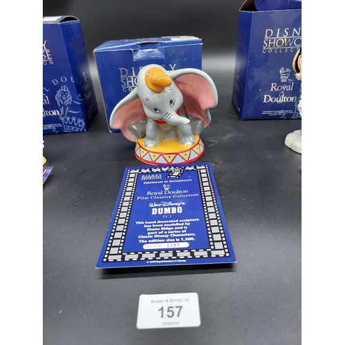 157A - Three Royal Doulton Disney Showcase collection figures. 'Timothy Mouse, Dumbo & Pinocchio' Comes wit... 