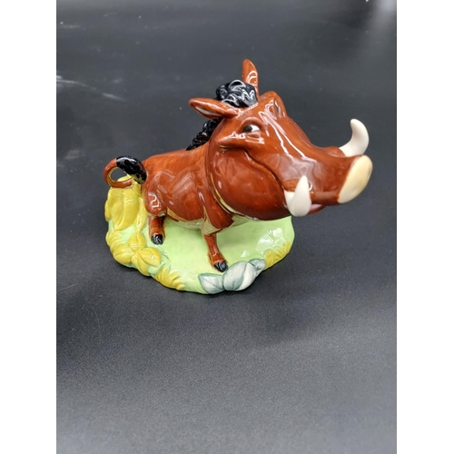 159A - Two Royal Doulton Disney Showcase figures 'Lucifer and Pumbaa' Comes with certificates and boxes.