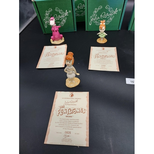 161A - A Set of six Beswick limited edition Flintstones figures. Comes with certificates and boxes.