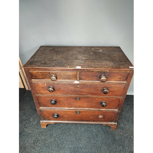 296 - Antique 19th century two over three chest of drawers. [98x102x55cm]