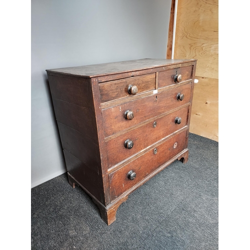 296 - Antique 19th century two over three chest of drawers. [98x102x55cm]