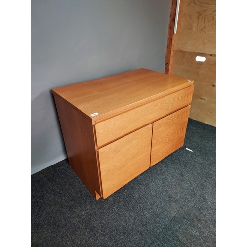 329 - A Mid century teak unit, single drawer over two doors. [69x84x53cm]