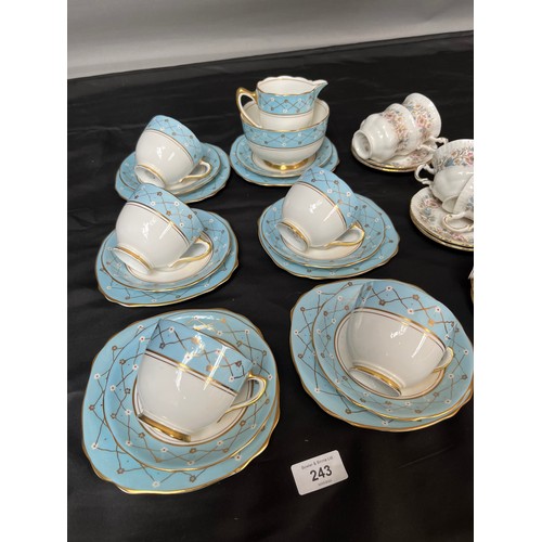 243 - An 18 piece Royal Stafford tea set together with a 12 piece Paragon Meadowvale coffee set.