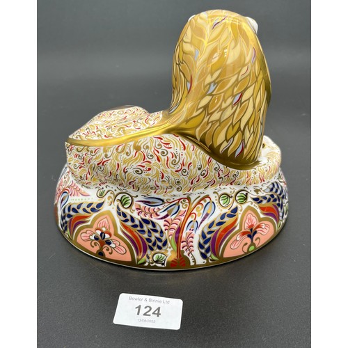 124 - Royal Crown Derby paperweight 'Lion' an exclusive signature edition for Harrods Knightsbridge Signed... 