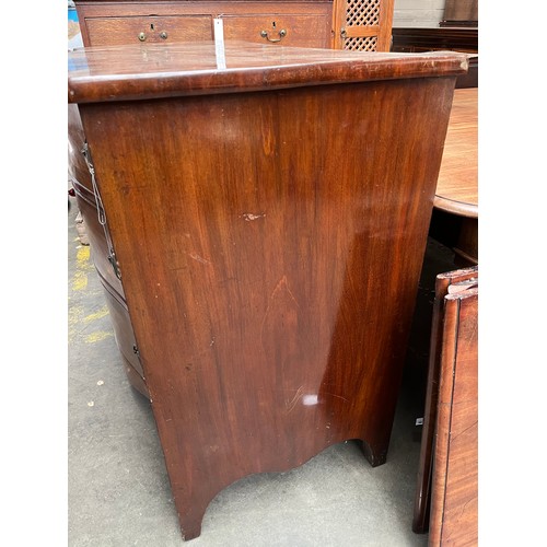 327 - Late George III Mahogany Serpentine chest of drawers early 19th century, with three long drawers abo... 