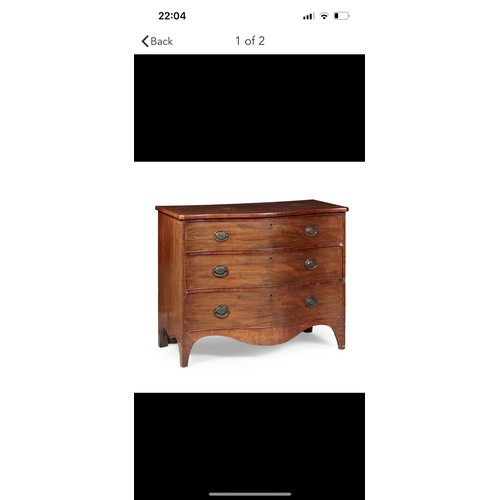 327 - Late George III Mahogany Serpentine chest of drawers early 19th century, with three long drawers abo... 