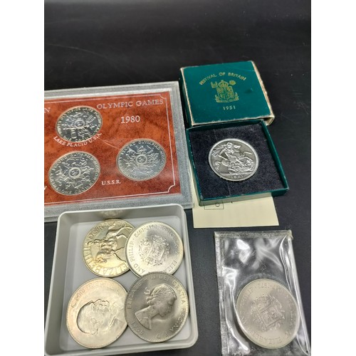 17 - Selection of coins to include isle of man Olympic games 1980 set etc [Will post]