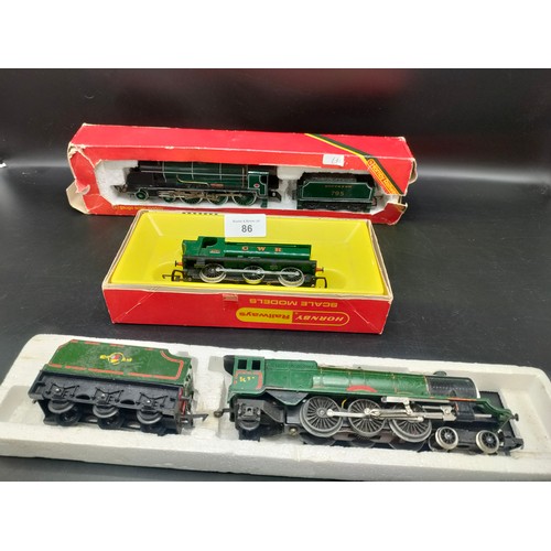 86 - Boxed Hornby GWR 8751 train loco with box , Hornby southern 795 loco and tender together with Britis... 